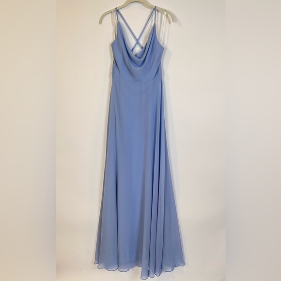Dessy Collection- COWL NECK CRISS CROSS BACK MAXI DRESS - Picture 4 of 12